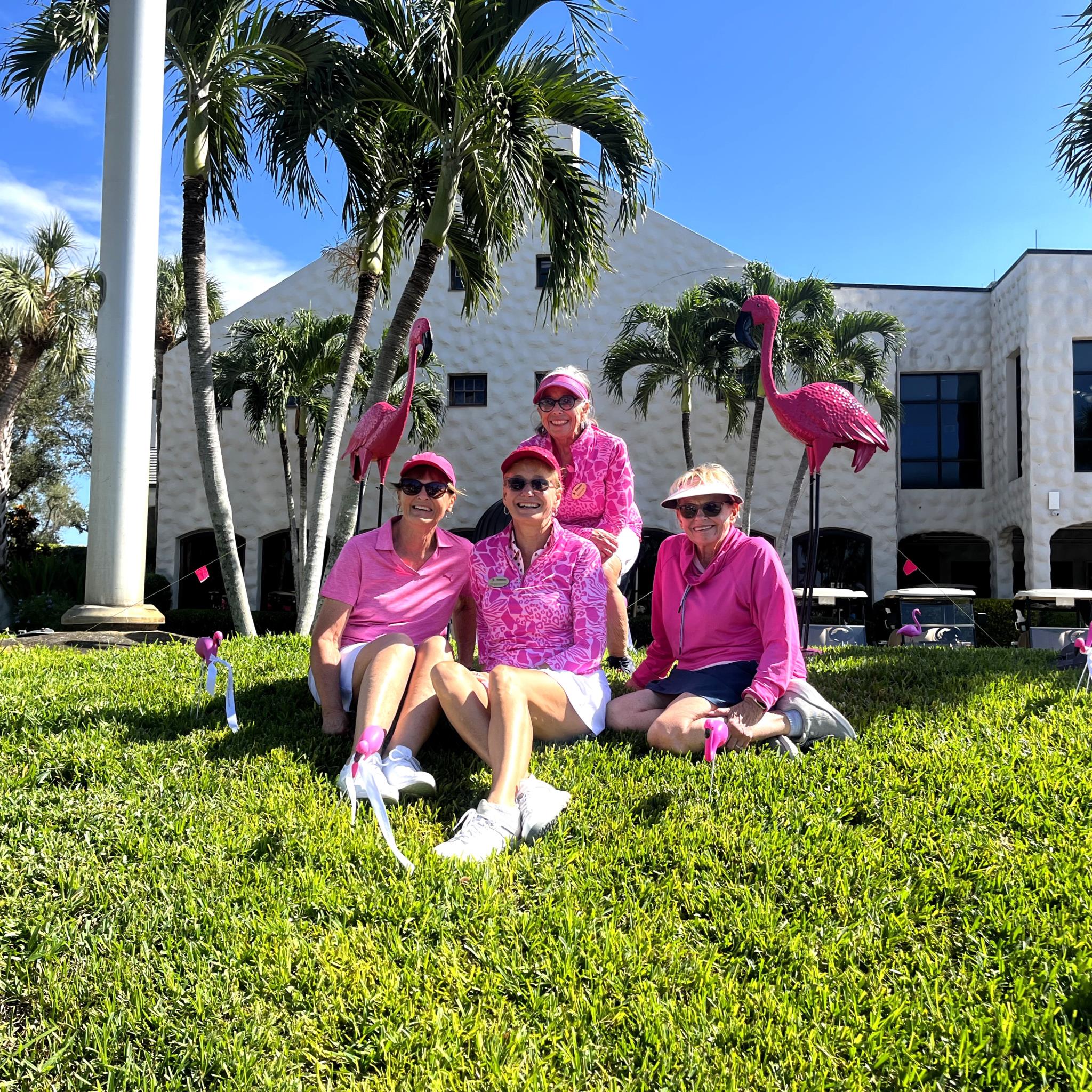 Members wearing pink during an event at Fiddlesticks Country Club Fort Myers, Florida